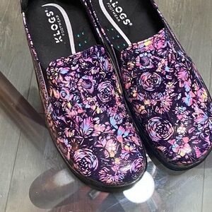 Klogs Purple and Pink Floral Mules